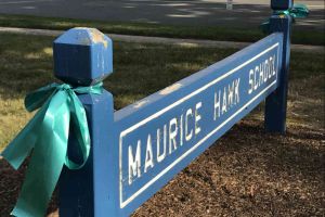 West Windsor New Jersey Ribbons Tied On Sign